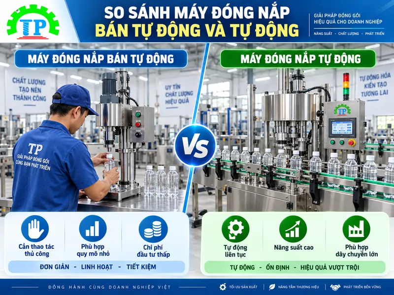 Bảng so sánh máy dập nắp bán tự động và tự động công nghiệp