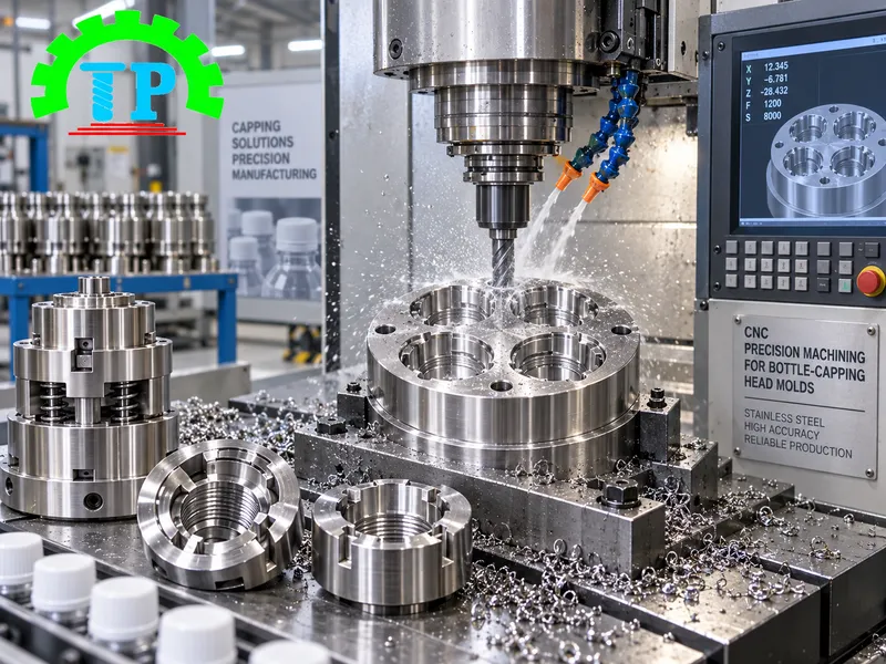Báo giá gia công khuôn đầu xoáy nắp chai phay tiện CNC chính xác