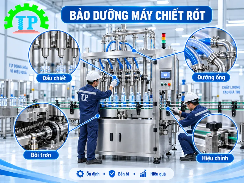 Chi tiết danh mục phụ tùng tiêu hao và chi phí bảo dưỡng máy chiết rót định kỳ 6 tháng